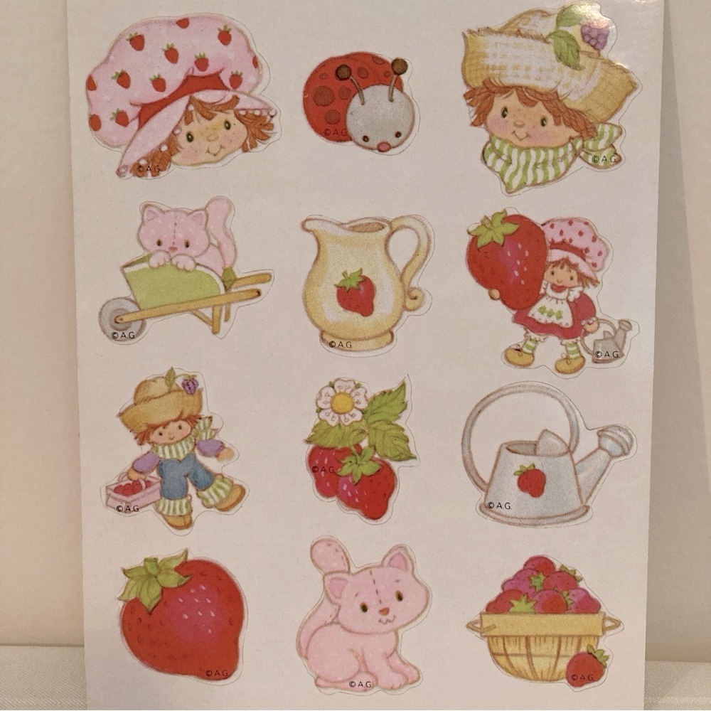 Cute Vintage Strawberry Shortcake Themed Stickers